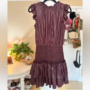 Snake Skin Printed Burgundy Dress Size Small